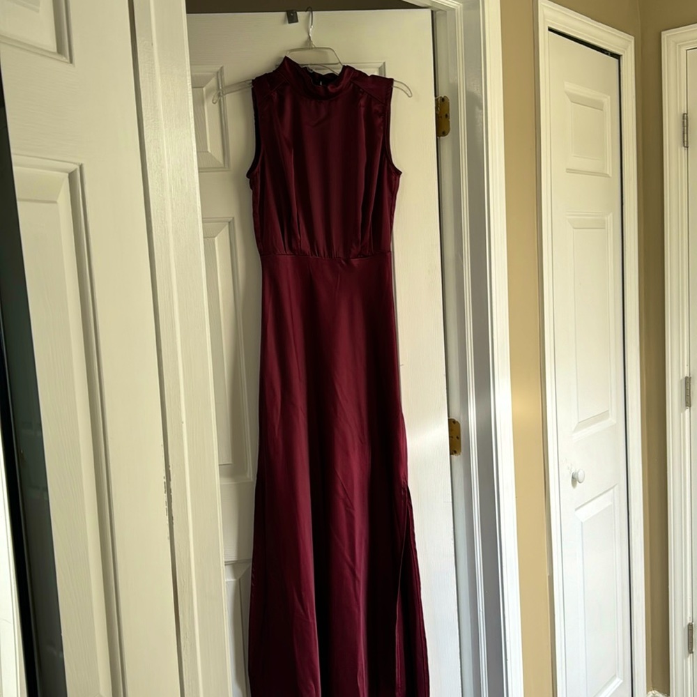 Lulus Red Long Dress with High Neck size Extra small